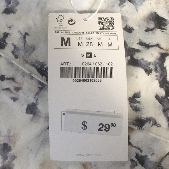 Zara white fitted skirt with marble pattern - Picture 5 of 5